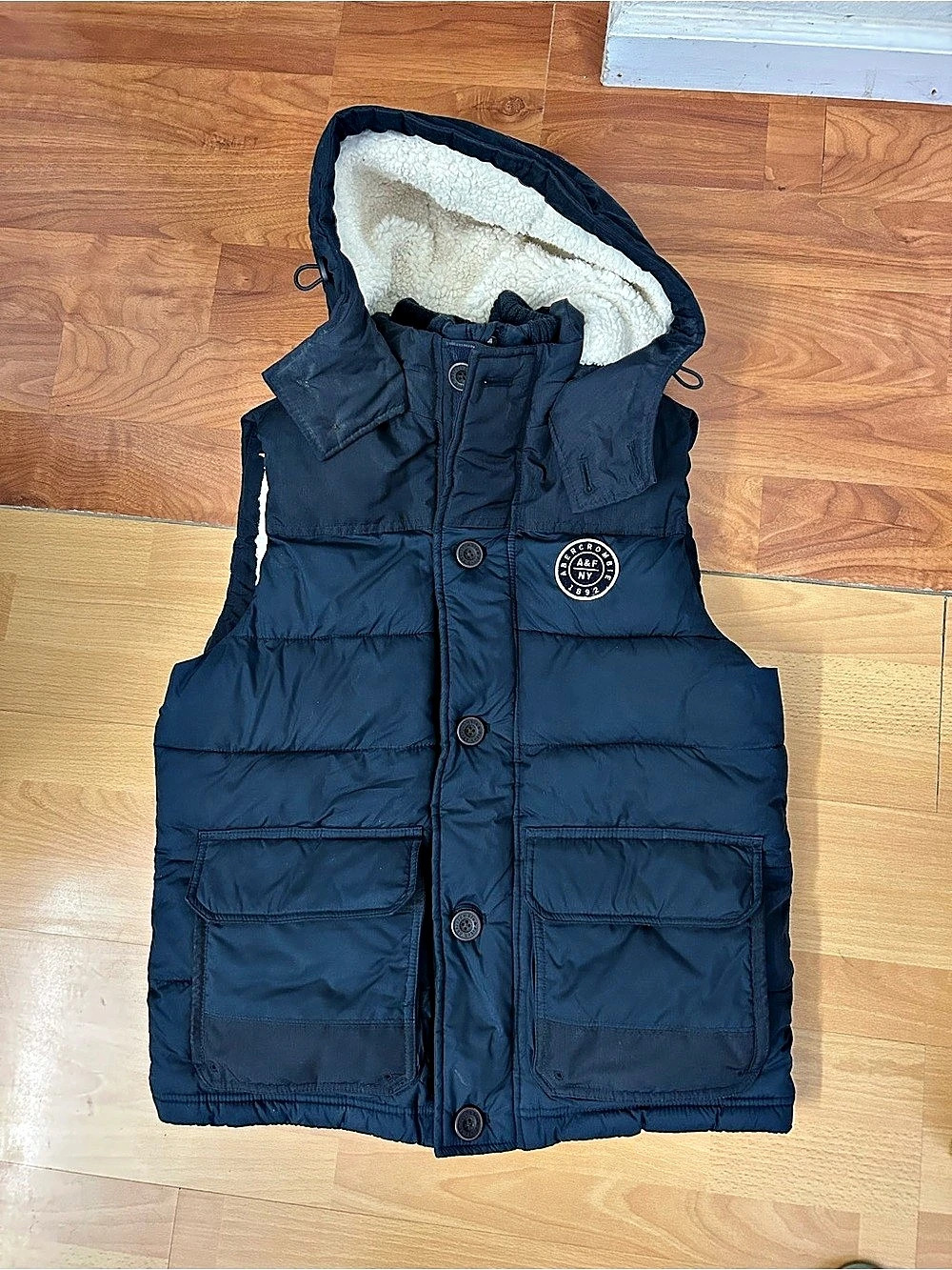 Abercrombie & Fitch Puffer Vest Blue Medium